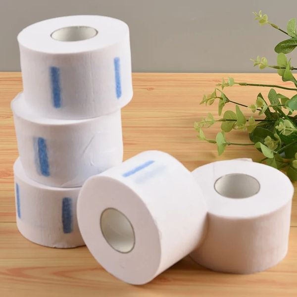 2024 Friseurhalsabdeckung Papier Salon Friseur Accessoire Kragenpapierwerkzeuge Streifen Friseur Langable Rüde Disposable Roll