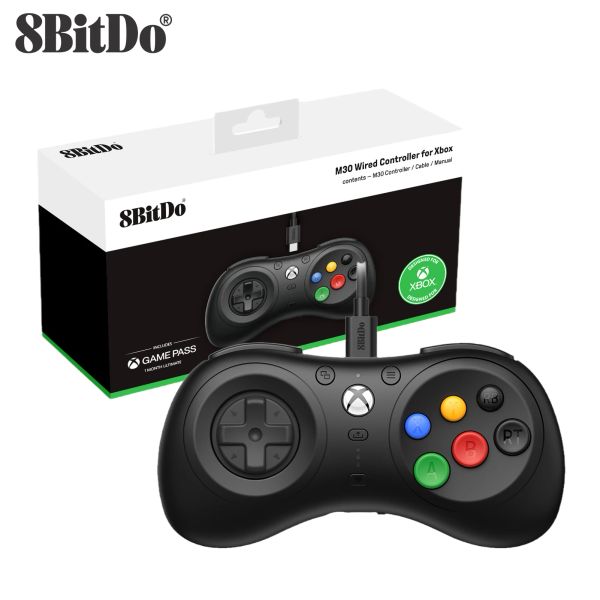 Topi 8bitdo M30 Controller cablato Gamepad per Xbox Series X/S, Xbox One e Windows con layout 6Button Licenza ufficiale