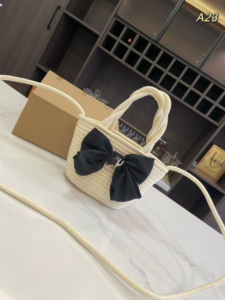 Bolsa de palha de bowknot Bolsa de luxo de luxo Bolsa de luxo Bolsa de corpo Tootes Lady ombros portáteis Bolsa de bolsas cosméticas Casos