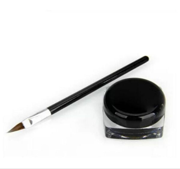 Yeni su geçirmez göz astar kalem makyaj siyah sıvı göz kalemi gölge jel makyaj fırçası siyah maquiagem8926958