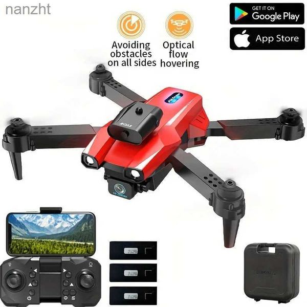 Drones Novo Drone C7 Red com Evitação Inteligente de Obstáculos Duas Câmeras Três Baterias Um Clique Retorne WiFi Conexão WX