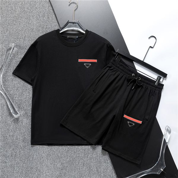 Maschere da uomo da design per la pista per sudore Shorts Shorts 2 pezzi set sport pannelli con camicia pullover manica corta manetta che corre lattina classica pista sudore per pista per il sudore