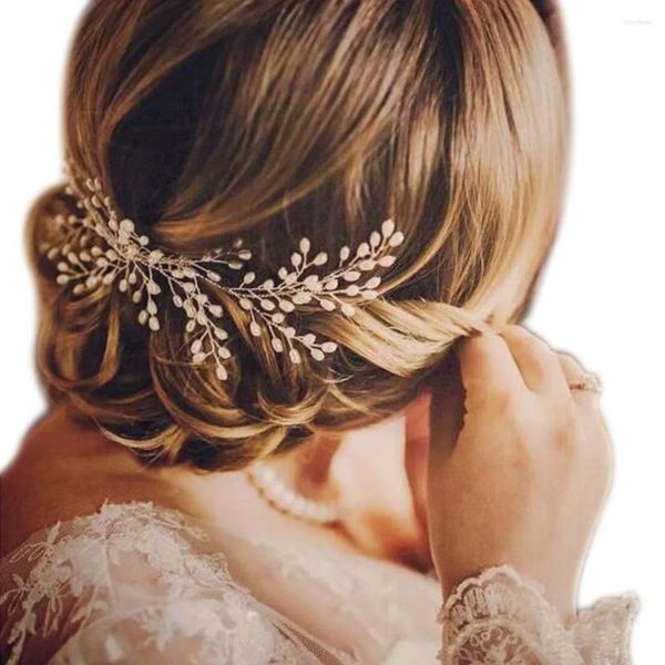 Haarklammern Silber Farbe Blume Kamm Clip Girls handgefertigtes Legierung Pearl Haarnadel Braut -Tiaras Hochzeitszubehör Geschenk