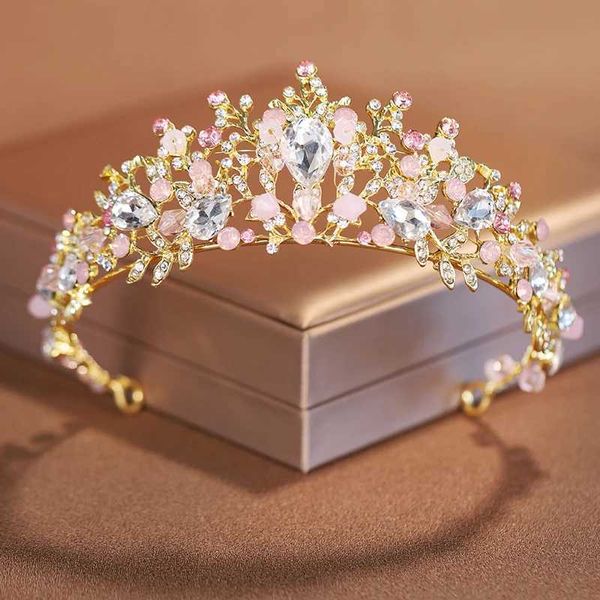 Hochzeitshaarschmuck Itacazzo Bridal Headwear Crown Classic Pink - Farbkörper für Hochzeiten für Frauen und Geburtstagsfeiern geeignet