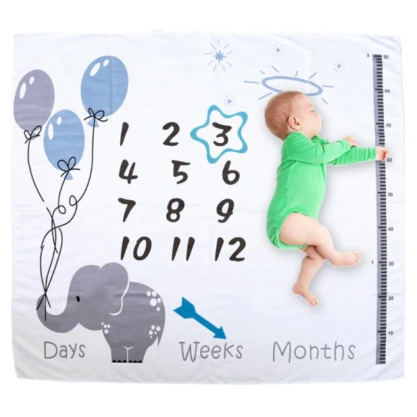Cortinas 1 Definir Baby Monthly Record Growth Milestone Blanket Recém -nascido Fotografia Props Kit