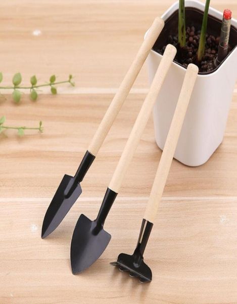 3pcSset Mini Ferramentas de jardinagem Balcony Homegrown Plated Platening Flower Spade Shovel Rake Terno de escavação de três ferramentas de jardim 3816790