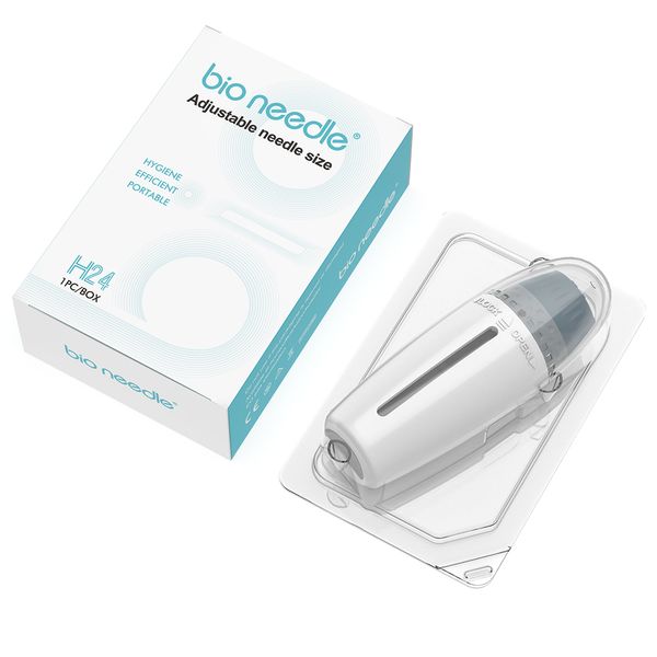 Derma Carimbo 24 A agulhas Comprimento ajustável 0-1.5mm H24 BIO agulha para rejuvenescimento da pele Hydra derma roller agulha home use beleza ferramenta de beleza