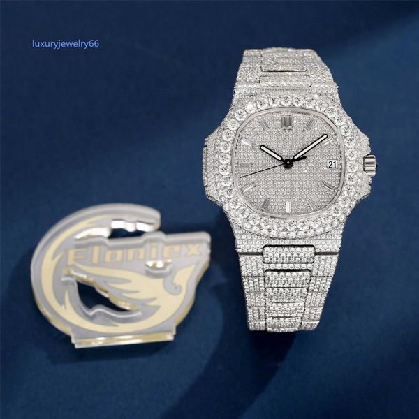 VVS Clarity Mosan Diamond Watch Popular Hip Hop Full Diamond Incluste D Color Mosan Diamond