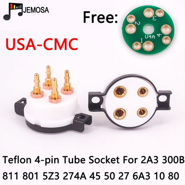 Усилитель CMC PTFE 4PIN TUBE SOCKET GOLD, покрытый 2A3 300B 811 274A 572B 5Z3 5U4G 866 6B4G Вакуумная трубка Hifi Audio Vintage усилитель