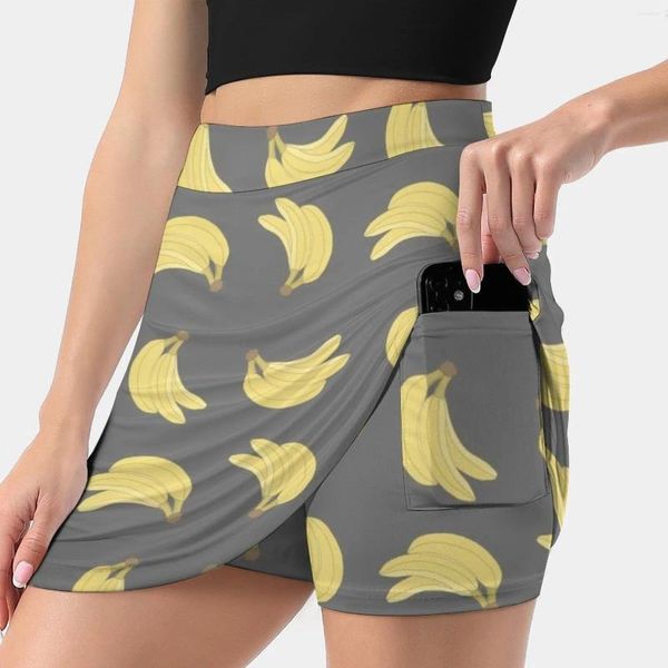 Signe Bananas-Banana Stampa e modello Skirt Sport Sport da donna con tasca