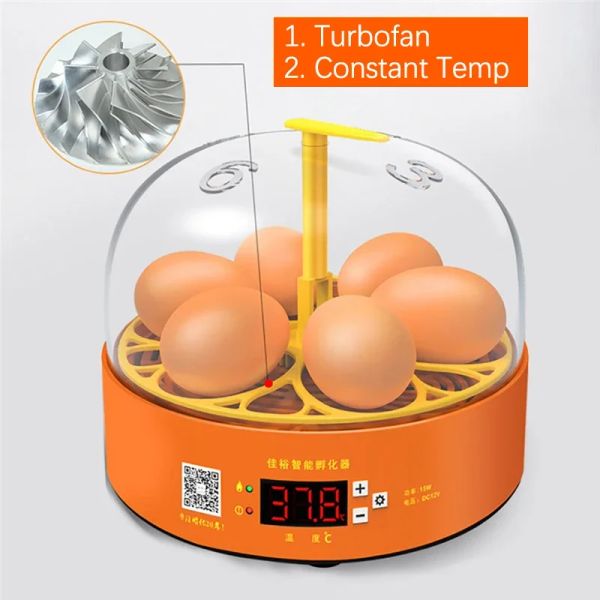 Acessórios totalmente incubadora para animais temp 6 Fazenda de ovo Automático Máquina de incubação de controle de ovos digitais Ninhina