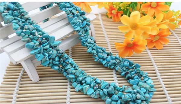 Fashioncrystal Strand Turkuaz Suçlama Kolye Kadınlar Bohemia Beach Düzensiz Taş Maxi Kolyeler Mücevher CE31229300193