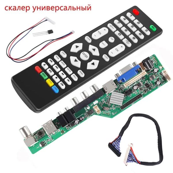 ACESSÓRIOS AOKIN KIT SCALER UNIVERSAL 3663 Placa de driver do controlador de TV Digital Signal DVBC DVBT2 DVBT UNIVERSALIDADE LCD UNIVERSAL LCD 3463A Russo