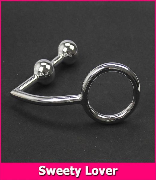 Big Anal Cock Ring Aço inoxidável Metal de metal Butt Plug ANCACE ANCAL COM BALS E PENIS ANEL MASCILAR PRODUTOS DE SEXAÇÃO DE SEX SH1908027588771