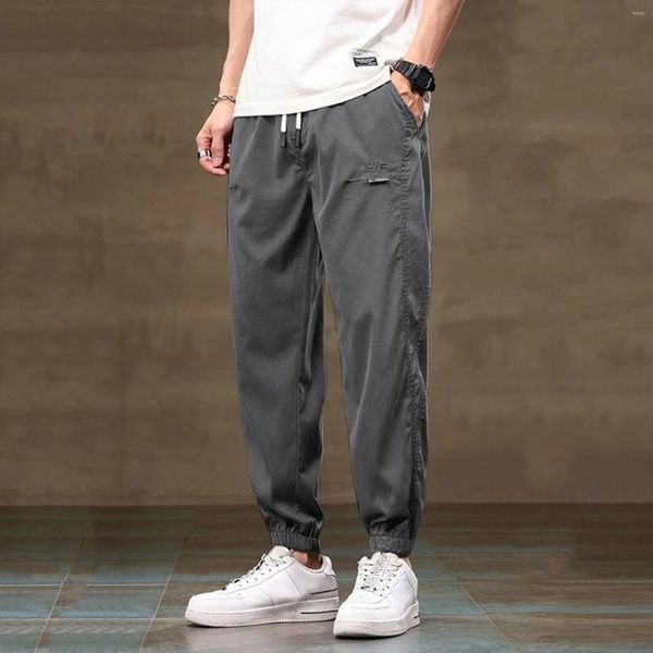 Pantaloni maschili uomini casual a gamba larga 2024 coreana Fashion hip hop mutandine sciolte gambe dritte sports da corsa esterna da corsa quotidianamente