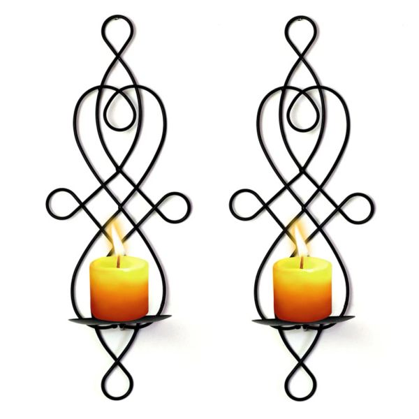 Candele 2 pezzi di ferro parete appesa al supporto per candele metallica per matrimoni decorazione per la cena decorazione candelare