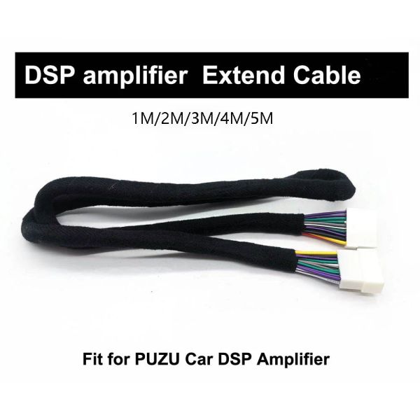 Amplificador Puzu Car Cabo de Extensão do Amplificador DSP Plugplay 1M/2M/4M/5M Disponível
