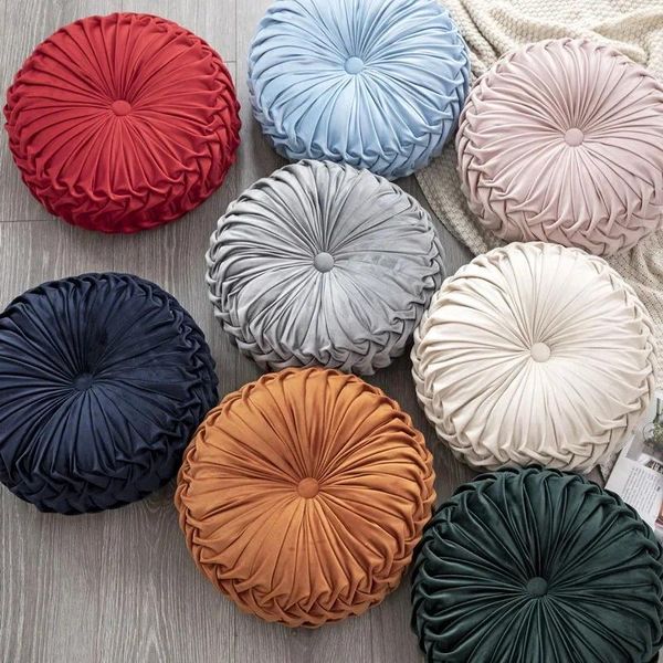 Pillow Light Light Luxury Wheel Small Pumpkin Round 2024 pode ser usado em todas as estações da sala de estar sofá tatami