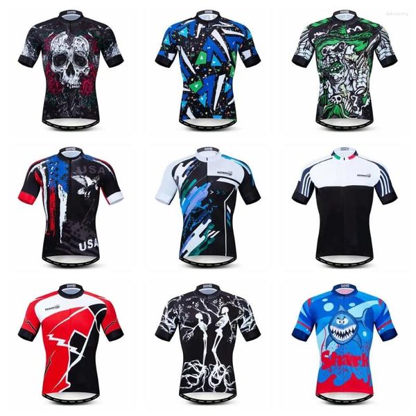 Jackets de corrida 2024 Jersey de ciclismo Men Mountain Bike MTB Bicycle Shirts Road Tops Ropa Ciclismo Roupas de verão azul vermelho