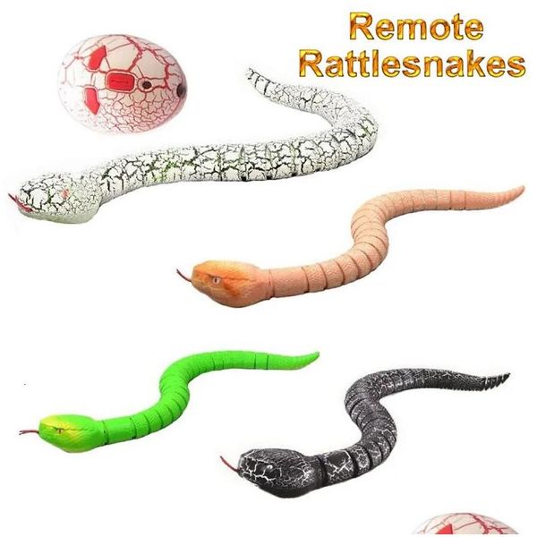 Animais elétricos/RC Controle remoto RC Ratlesnakes Snakes Animal Trady Toys for Kid FSWOB 240321 GRESENTES DE DROP DRIPL
