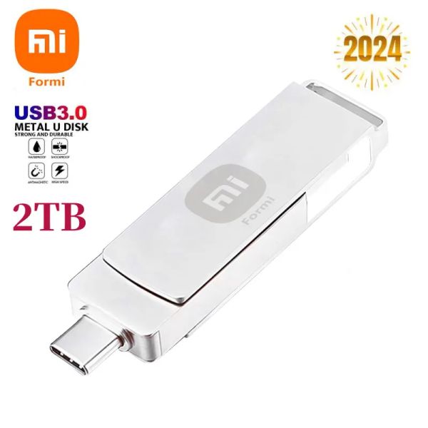 Drive Formi USB 3.0 Flash Drive 2 в 1 Typec 2TB Pendrive Waterpronation Stick Memory Stick 128GB 256G Высокая скорость U Диск для телефона/таблеток/ПК