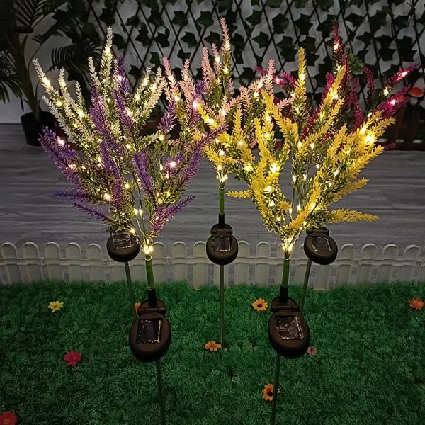 Decorações Lavanda solar fora do jardim Luzes de jardim Rosa Azalea Flores da via da via da via para o pátio de Natal Decoração de férias de casamento