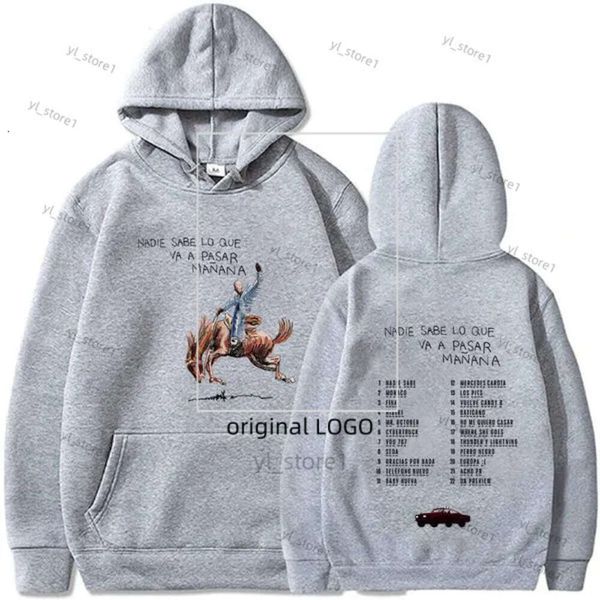 Kötü Bunny Nadie Sabe Lo Que Va A Pasar Manana Merch Hoodies Kış Erkekleri Kadın Havova Sweatshirts Polar Üstleri Hip Hop Sokak Giyim 1559