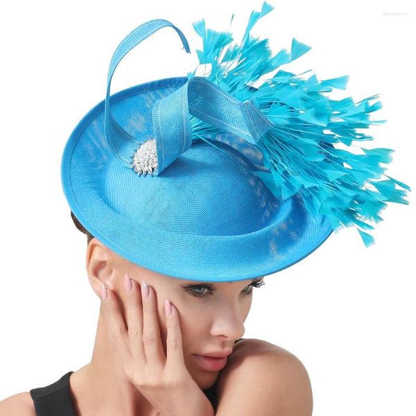 Berretti colorato imitazione affascinante cappello da donna copricapo per matrimoni copricapo da festa ladies kenducky razza per capelli clip chapeau