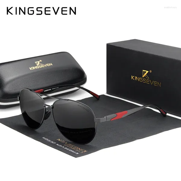 Óculos de sol Kingseven Brand Design masculino de vidros piloto de alumínio masculino para mulheres Estilo de moda UV400 GAFAS DE SOL