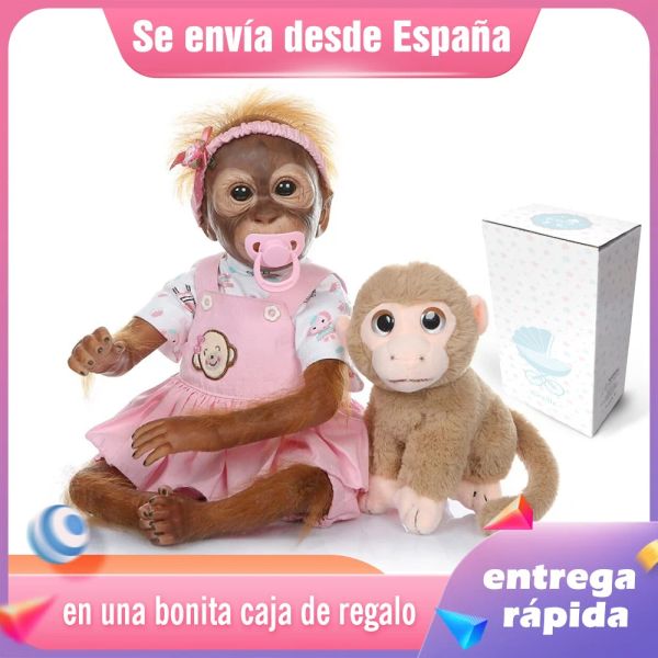 Bonecas Novo 21 polegadas 52cm 100% Madeiro Reborn Monkey