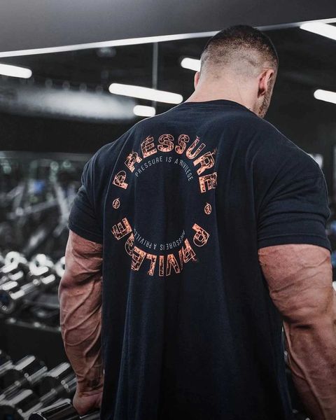 T-shirt maschile da uomo 2023 MENS che corre sport a maglietta oversize sciolta slve slve cotone estivo da uomo da uomo di bodybuilding da uomo top maschi t240505