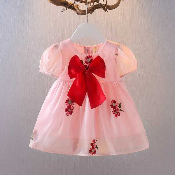 Mädchenkleider Sommer Baby Kleid Blume Boge Kleinkind Kleid Hochzeit Party Kinder Kostüm Kinder Kleidung Geburtstag Outfit Säuglingsanzug