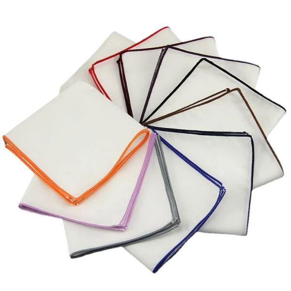 Toalhas 10pcs/lote Made Man Pocket Square Color Borge Lençadores de algodão Acessórios do terno de toalha de mão Acessórios