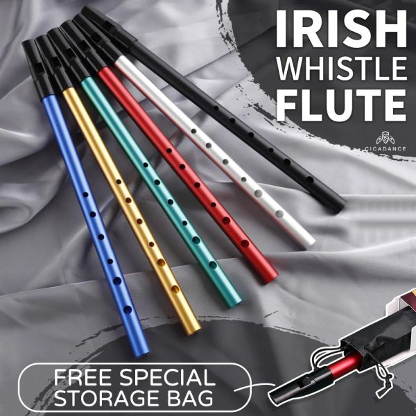 Instrumentos Irish Whistle Flute C/D Chave 6 buracos Irlanda Flautes Instrumentos musicais Profissional Iniciante com acessórios Presentes de Natal
