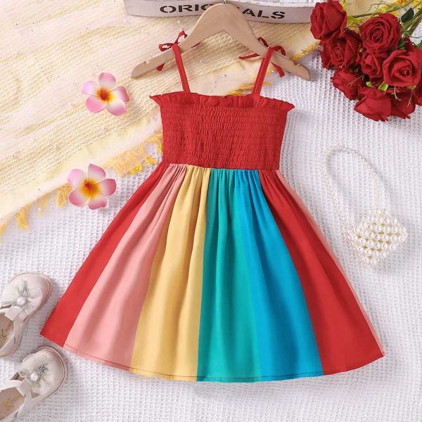 Mädchenkleider Kinder Casual Kleid für Mädchen Kleidung Sommer Neue Kinder Kleinkind Fashion Holiday Cami Kleid Prinzessin Party 2-8y