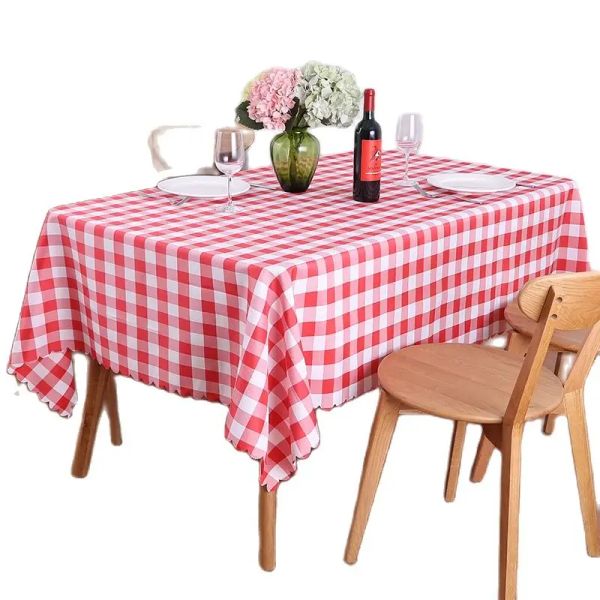 Pads yryie poliestere rettangolo a scacchi copertina tavolo da cucina biancheria da picnic pastorale per sala da pranzo resistente