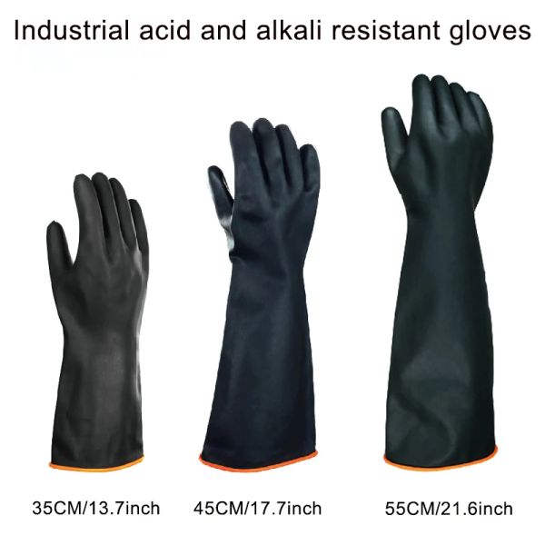 Guanti guanti di gomma acido chimico alcali e guanti resistenti all'olio industria lavoro protettivo ispessato impermeabile guanti in lattice naturale