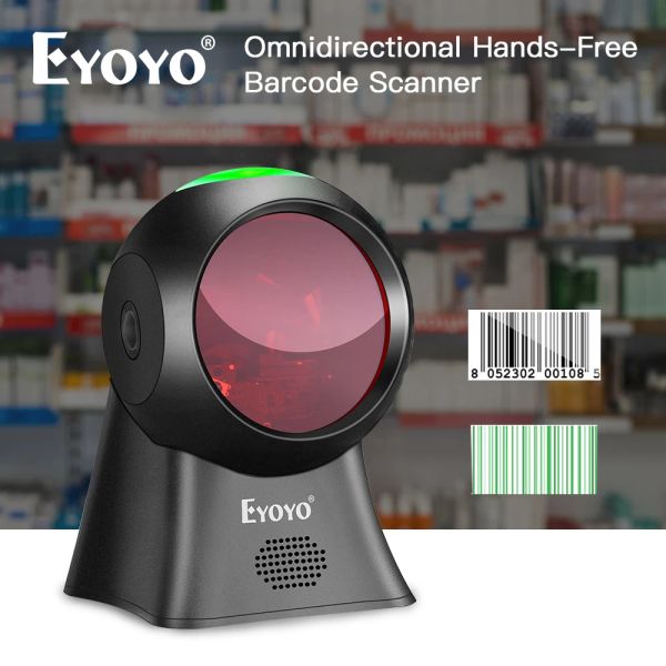 Сканеры Eyoyo EY7100 1D/2D Сканер штрих -кода настольных компьютеров OmniDectional USB -проводной штрих -коды Scaner Scanner Scanner Scanning Scanning