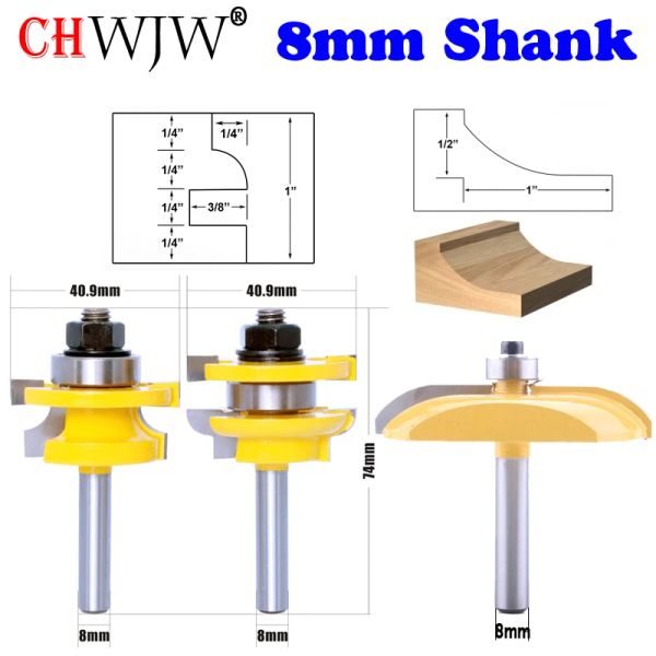 Shavers chwjw 13pc 8mm glassalo ghidy router router bitsmathed quarti di lavorazione del legno taglierina tenone per strumenti di lavorazione del legno