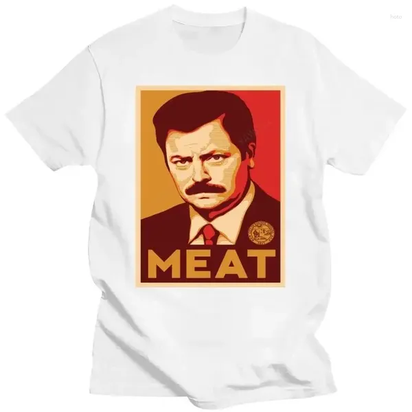 Shirt polos da uomo Stampa Ron Swanson Parks and Recreation Una serie di pancette di carne divertente camicie a magliette stampate in 3D MASCHI