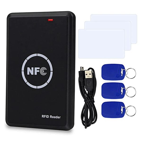 Cartão RFID NFC Duplicador 125kHz FOB Copiadora 13.56MHz Programador criptografado Interface USB RFID Smart Card Reader Writer