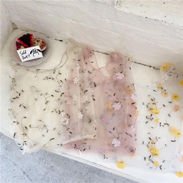 Stume di stoccaggio Donne Gassa da ricamo a fiore ORGANZA CASA CASASTO MASH SHOPPING PERSONE GIORNI ECO FRUTTURA