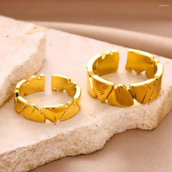 Anelli a grappolo 2 pezzi Simple Ring Triangles Coppia Anillos per donne uomini geometrici Bague regolabili set di gioielli in acciaio inossidabile anel