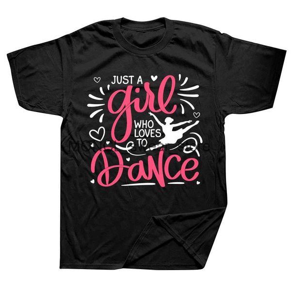Мужские футболки смешны, просто девушка любит любитель танцев T Рубашки летние графические хлопковые стрип
