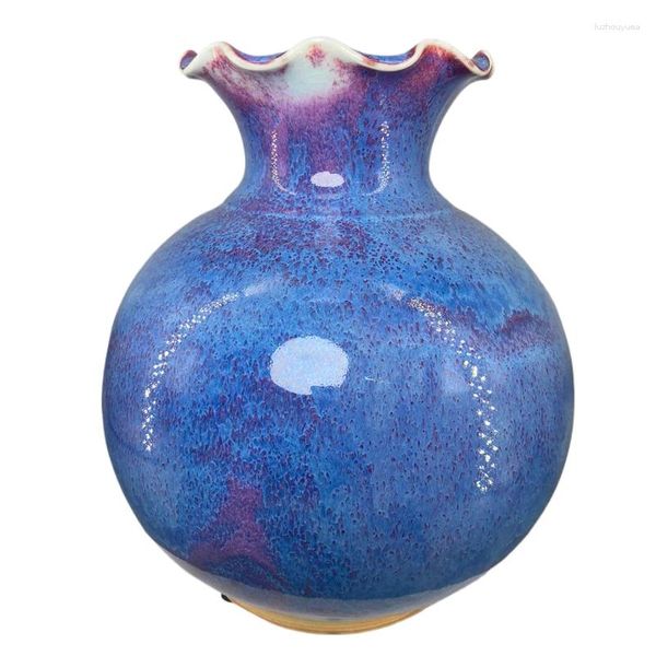 Vasen Keramik Vase Jun Porzellan Dekorieren von Handwerkshäusern Wohnzimmer Curio Regale Desktop -Ornamente hoch 25 cm