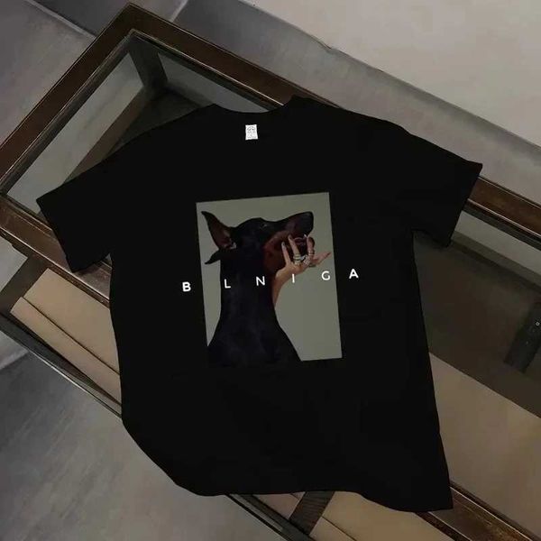 Erkek Tişörtleri Yaz Büyük Boy% 100 Pamuk T-Shirt Harajuku Tshirts Erkekler Giyim Hip Hop Tişörtü Kadın Gotik Doberman Baskı Strtwear Üstleri T240505