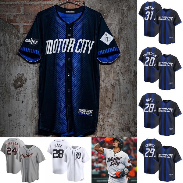 31 Riley Greene 2024 City Connect Tigers Jersey Miguel Cabrera Tarik Skubal Javier Baez Jake Rogers Spencer Torkelson Carson Kelly Meadows McKinstry Kenta Maeda