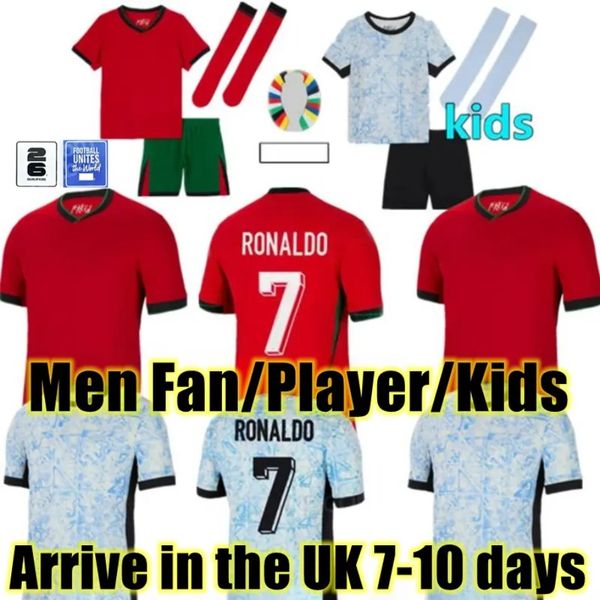 Hot Selling 24 25 Euro Cup Portuguusa Portugal Soccer Jerseysys Ruben Ronaldo Portugieser 2024 2025 Camisa de futebol portuguesa Men Kit Kit Sets Team Portugals Tops