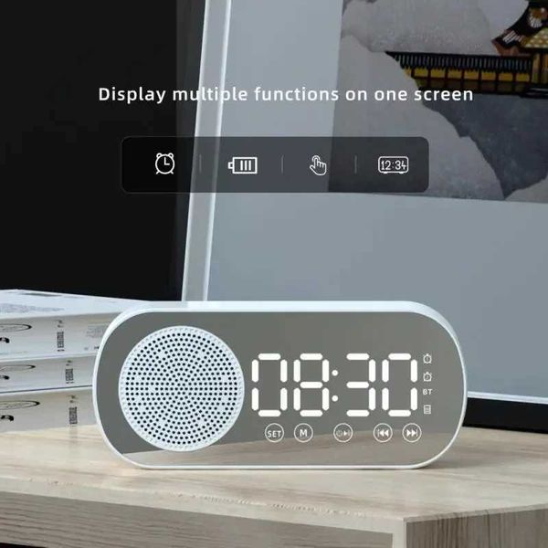 Relógios da mesa Relógios Digital Clock Digital Relógio sem fio Bluetooth Support Tf Radio Radio Box Bass Bass Subwoofer Boombox Desktop Music Player