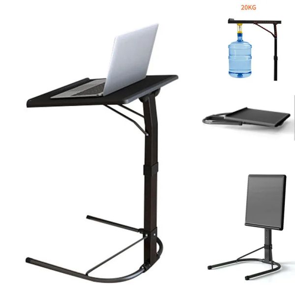 Mobilia Mobile Computer Table Ergonomic Black Ajustável Desk para Home Folding Stand Para Móveis dobráveis de laptop Bedroom